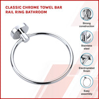 Classic Chrome Towel Bar Rail Ring Bathroom Kings Warehouse 