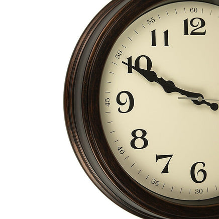 Classic Wall Clock Silent Non-Ticking Quartz Battery Operated Luxury Wood Kings Warehouse 