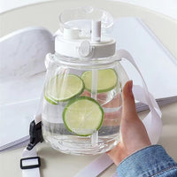 Clear Large Water Bottle Water Jug with Adjustable Shoulder Strap - White Kings Warehouse 