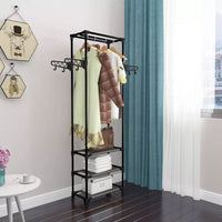 Clothes Rack Steel and Non-woven Fabric 55x28.5x175 cm Black Kings Warehouse 