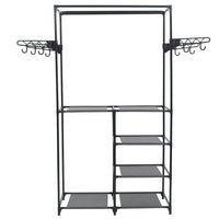 Clothes Rack Steel and Non-woven Fabric 87x44x158 cm Black Kings Warehouse 