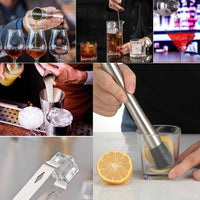Cocktail Shaker Set Bartender Kit with Bamboo frame and 12 Pieces Stainless Steel Bar Tool Set Kings Warehouse 
