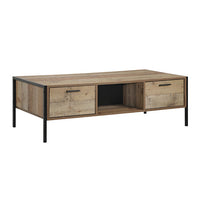 Coffee Table 2 Drawers Particle Board Storage in Oak Colour living room Kings Warehouse 