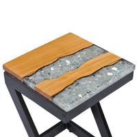 Coffee Table 30x30x50 cm Solid Teak Wood and Polyresin Kings Warehouse 