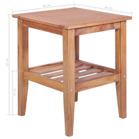 Coffee Table 40x40x50 cm Square Solid Teak Kings Warehouse 