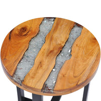 Coffee Table 40x45 cm Solid Teak Wood and Polyresin Kings Warehouse 