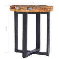 Coffee Table 40x45 cm Solid Teak Wood and Polyresin Kings Warehouse 