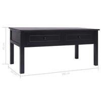 Coffee Table Black 100x50x45 cm Wood Kings Warehouse 