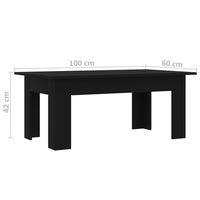 Coffee Table Black 100x60x42 cm Living room Kings Warehouse 
