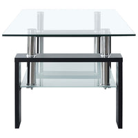 Coffee Table Black and Transparent 95x55x40 cm Tempered Glass Kings Warehouse 