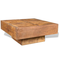 Coffee Table Brown Square Solid Mango Wood Kings Warehouse 