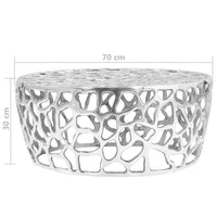 Coffee Table Casted Aluminium 70x30 cm Silver Kings Warehouse 