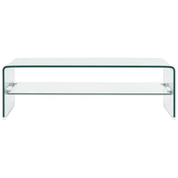 Coffee Table Clear 98x45x31 cm Tempered Glass living room Kings Warehouse 