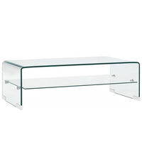 Coffee Table Clear 98x45x31 cm Tempered Glass living room Kings Warehouse 