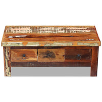 Coffee Table Drawers Solid Reclaimed Wood 90x45x35 cm Kings Warehouse 