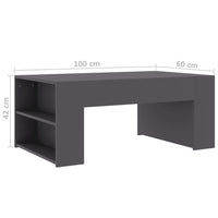 Coffee Table Grey 100x60x42 cm Living room Kings Warehouse 