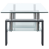 Coffee Table Grey and Transparent 95x55x40 cm Tempered Glass Kings Warehouse 