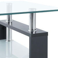 Coffee Table Grey and Transparent 95x55x40 cm Tempered Glass Kings Warehouse 