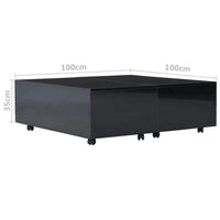 Coffee Table High Gloss Black 100x100x35 cm Kings Warehouse 