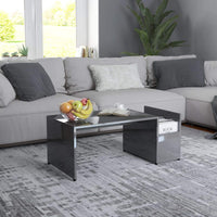 Coffee Table High Gloss Grey 90x45x35 cm