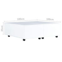 Coffee Table High Gloss White 100x100x35 cm Kings Warehouse 