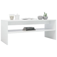 Coffee Table High Gloss White 100x40x40 cm Living room Kings Warehouse 