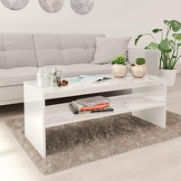 Coffee Table High Gloss White 100x40x40 cm