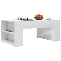 Coffee Table High Gloss White 100x60x42 cm Living room Kings Warehouse 