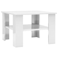 Coffee Table High Gloss White 60x60x42 cm Kings Warehouse 