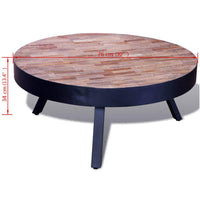 Coffee Table Round Reclaimed Teak Wood Kings Warehouse 