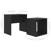 Coffee Table Set Black 48x30x45 cm Living room Kings Warehouse 