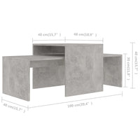 Coffee Table Set Concrete Grey 100x48x40 cm Living room Kings Warehouse 