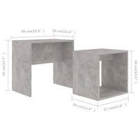 Coffee Table Set Concrete Grey 48x30x45 cm Living room Kings Warehouse 