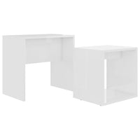 Coffee Table Set High Gloss White 48x30x45 cm Living room Kings Warehouse 