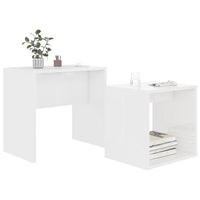 Coffee Table Set High Gloss White 48x30x45 cm Living room Kings Warehouse 
