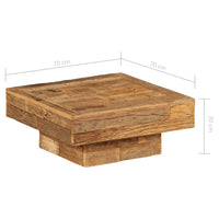 Coffee Table Solid Reclaimed Wood 70x70x30 cm Kings Warehouse 