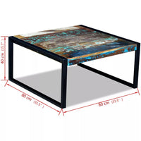 Coffee Table Solid Reclaimed Wood 80x80x40 cm Kings Warehouse 