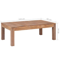 Coffee Table Solid Teak Wood with Natural Finish 110x60x40 cm Kings Warehouse 
