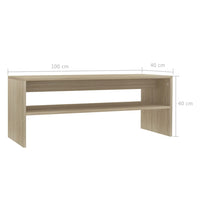 Coffee Table Sonoma Oak 100x40x40 cm Living room Kings Warehouse 