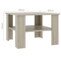 Coffee Table Sonoma Oak 60x60x42 cm Living room Kings Warehouse 