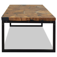 Coffee Table Teak Resin 110x60x40 cm Black and Brown Kings Warehouse 