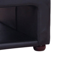 Coffee Table Upholstered PU Leather in Black Colour with open storage living room Kings Warehouse 