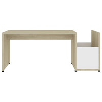 Coffee Table White and Sonoma Oak 90x45x35 cm Living room Kings Warehouse 