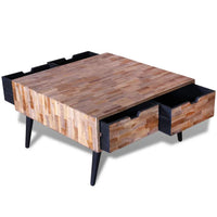Coffee Table with 4 Drawers Reclaimed Teak Wood Kings Warehouse 