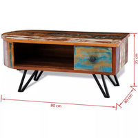 Coffee Table with Iron Pin Legs Solid Reclaimed Wood Kings Warehouse 