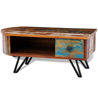 Coffee Table with Iron Pin Legs Solid Reclaimed Wood Kings Warehouse 