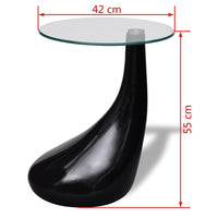 Coffee Table with Round Glass Top High Gloss Black Kings Warehouse 