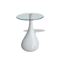 Coffee Table with Round Glass Top High Gloss White Kings Warehouse 