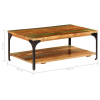 Coffee Table with Shelf 100x60x35 cm Solid Reclaimed Wood Kings Warehouse 