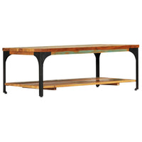 Coffee Table with Shelf 100x60x35 cm Solid Reclaimed Wood Kings Warehouse 